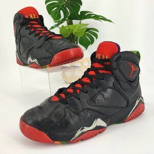 Nike Boy's Jordan Retro 7 BG Marvin The Martian Black Leather Sneakers Size 4Y